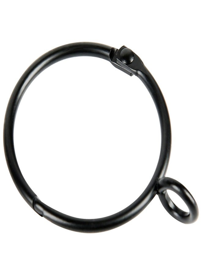 Mozano 30-Pack Curtain Rings with Eyelets, 1.25-Inch Drapery Rings, Hinge Snap-Joint Design, Compatible with Curtain Rods Up to 1 Inches (Black) - Image 1